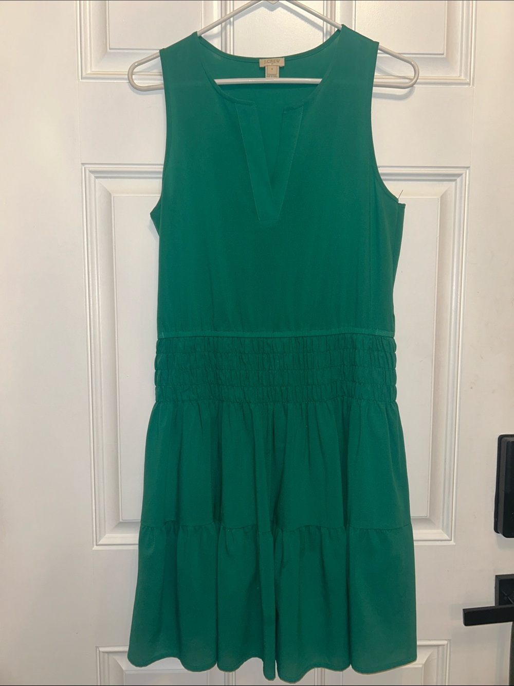 J. Crew Silky Smocked Waist Tiered Dress 💚